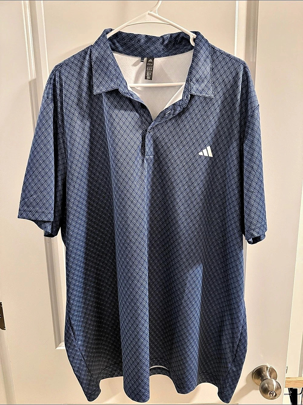 adidas Men's Geometric Polo in Blue Size 2XL Like New